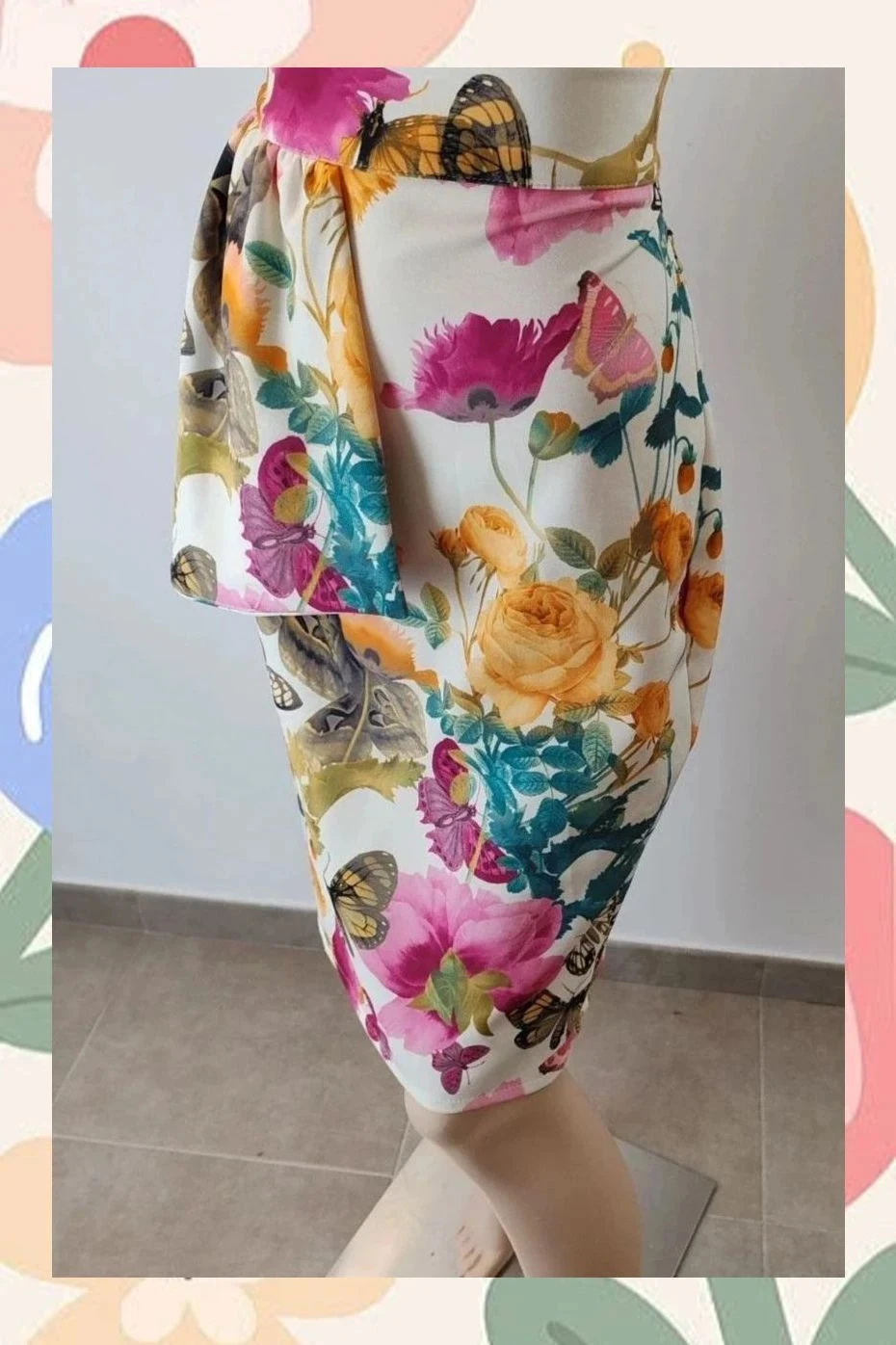 Jupe crayon avec imprimé floral – photo 2